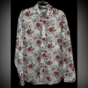 C & O  Beach Barcelona Men’s 100% Cotton Garden Button Dress Shirt Sz 6 (46”)